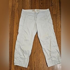 Sitwell Womens Crop Pants Size 6 Beige Stretch Cotton Blend Casual Capris